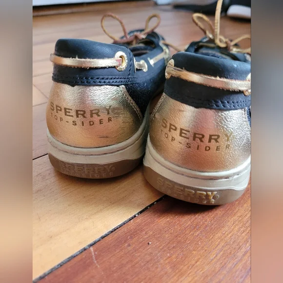 Sperry Topsider Black Sequins and Gold 1-Eye Boat Shoe - Picture 5 of 10